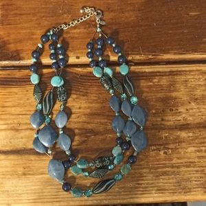 Blue bead necklace
